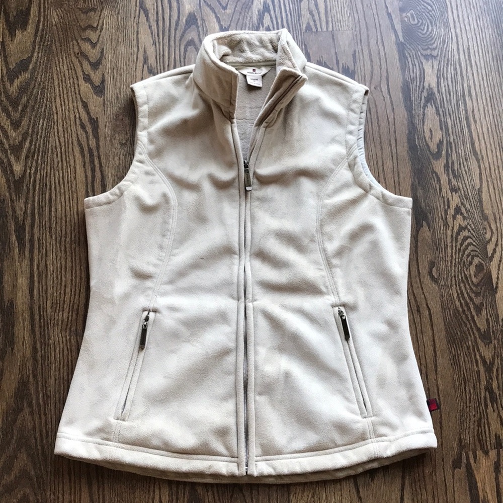 Woolrich micro-suede and velour beige vest, size M